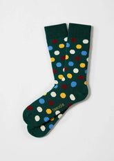 Chaussettes à pois en coton - BePolkadots Vert